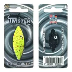 OGP Lures Twister -Fiske Utrustning Twister75 OT 042 Black Yellow Splat