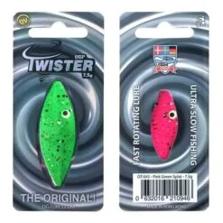 OGP Lures Twister -Fiske Utrustning Twister75 OT 043 Pink Green Splat