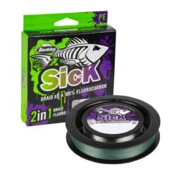 Berkley Sick 2in1 Flätlina Med En Spole Fluorocarbon 150 Meter (50 Meter FC)