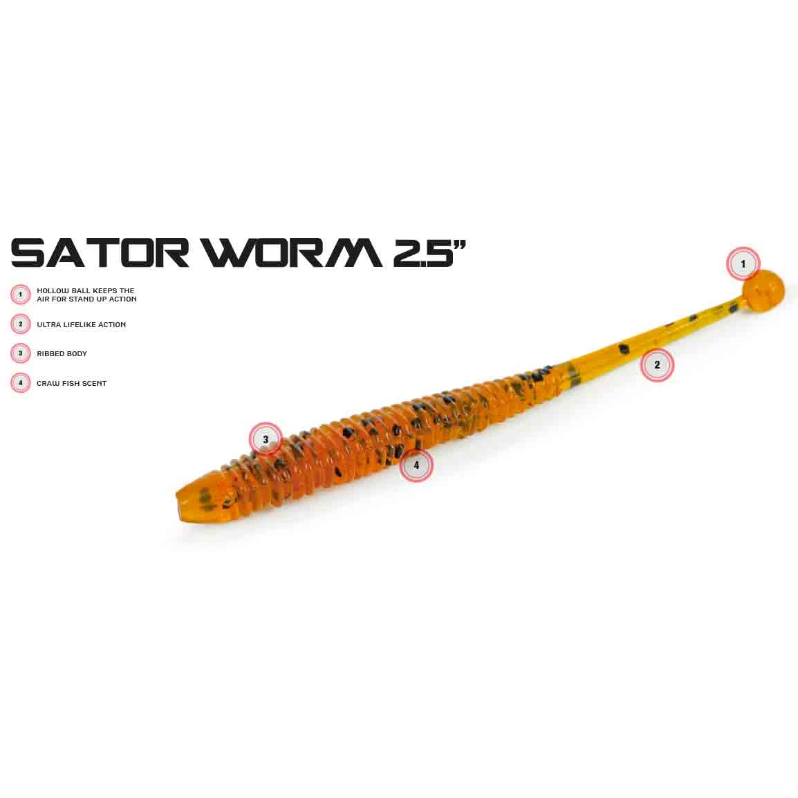 Molix Sator Worm 6,35cm, 15-pack 3 Molix Sator Worm 6,35cm, 15-pack