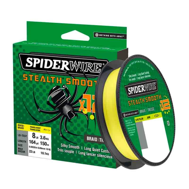 SpiderWire Stealth Smooth 12 Braid 150m Hi-Vis Yellow 2 SpiderWire Stealth Smooth 12 Braid 150m Hi-Vis Yellow